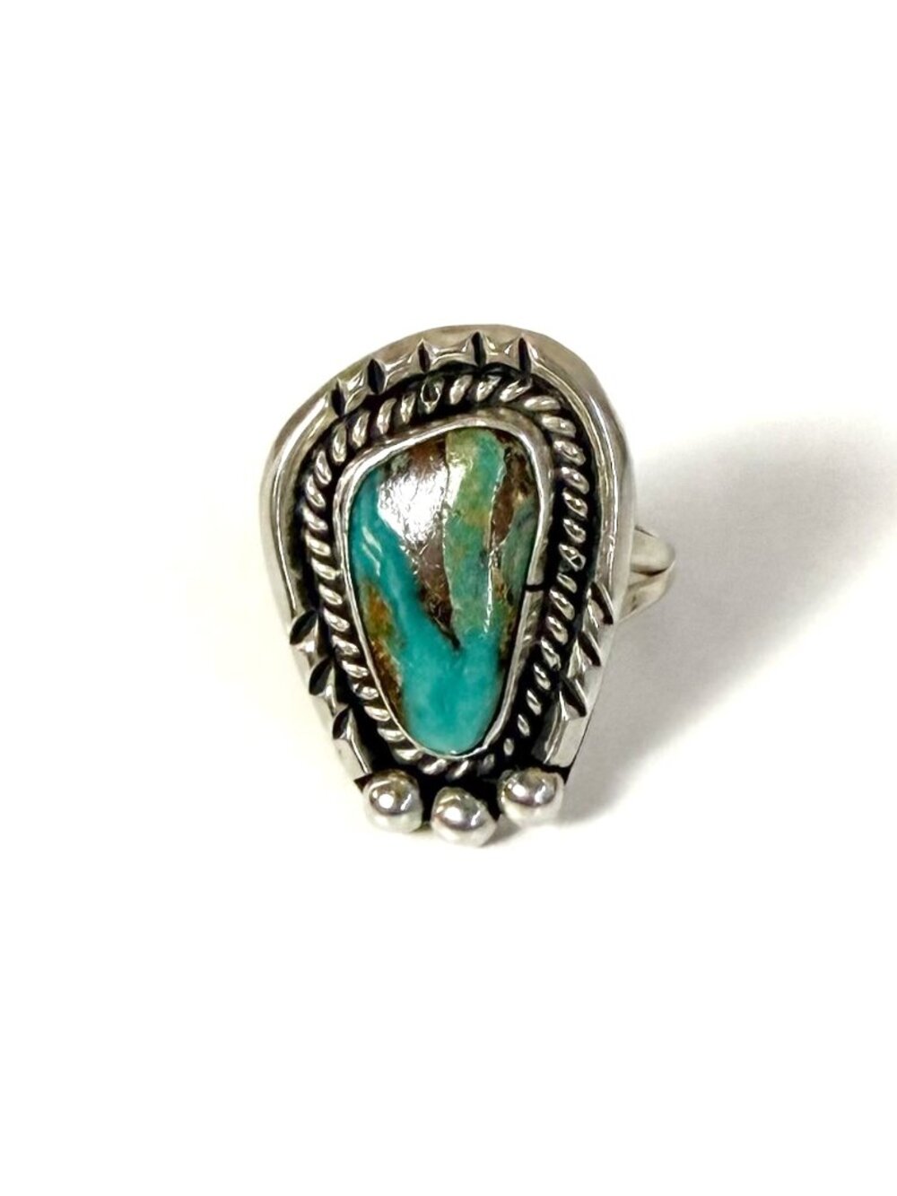 Sterling Silver Turquoise Ring Size 6 - Picture 6 of 6